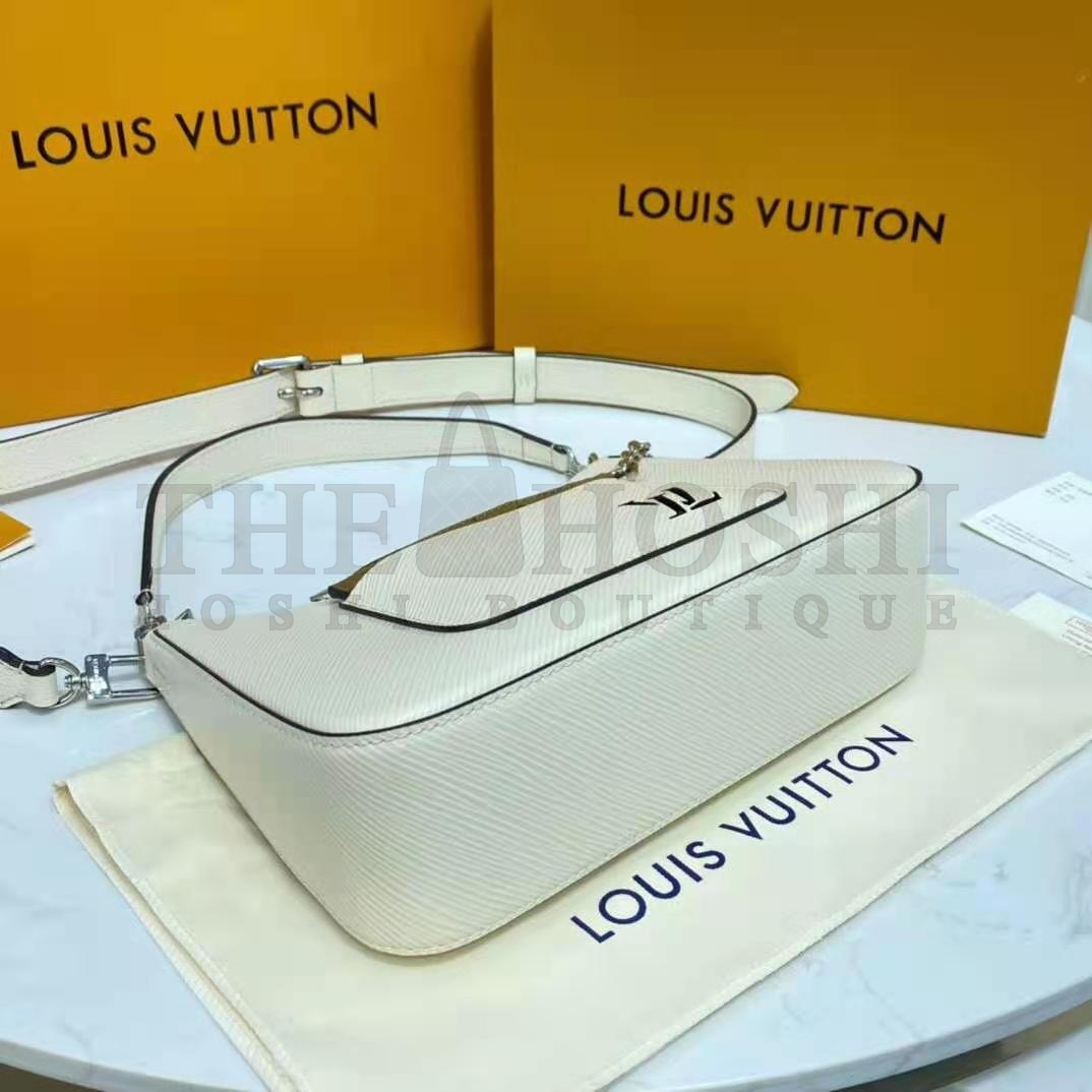 L0vis Vvtt0n LV Women Marelle Handbag Beige Epi Grained Cowhide Leather Canvas Master Quality