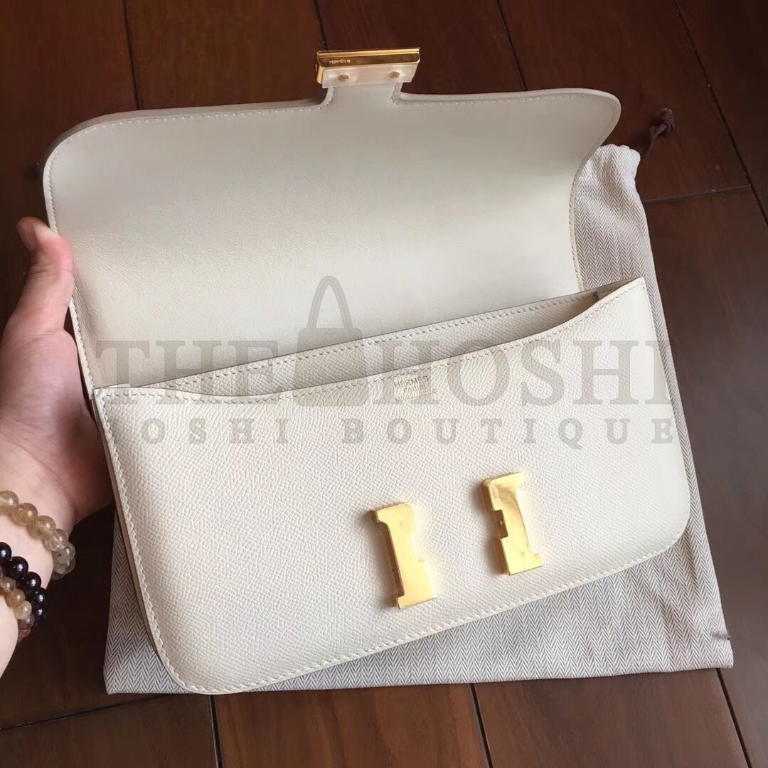 H**me5 White Epsom Constance Elan 25cm Bag Master Quality