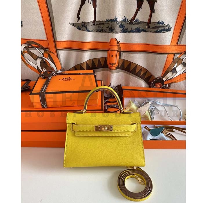 H**me5 Women Mini Kelly 20 Bag Suede Leather Gold Hardware-Gold Master Quality