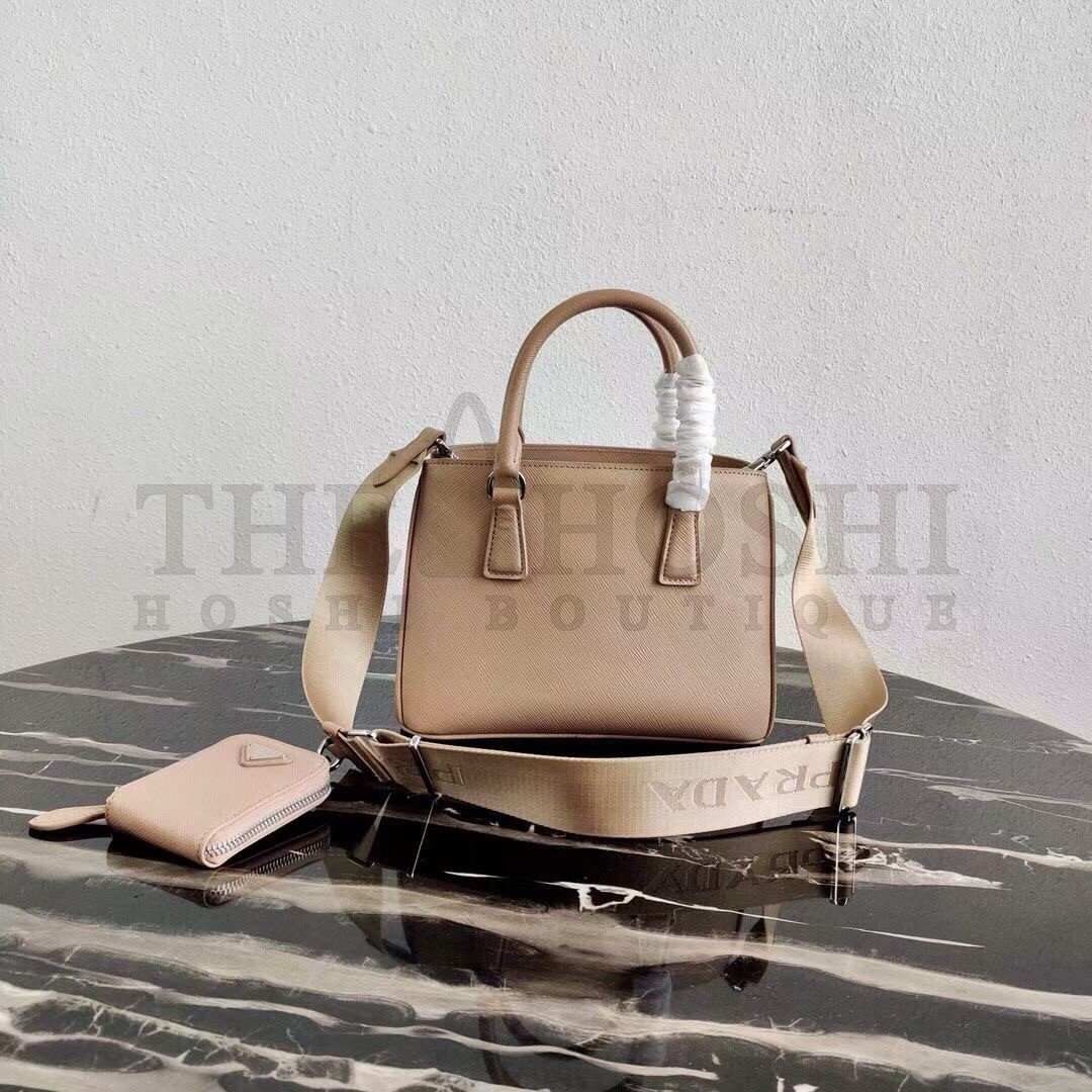 Pra*a Galleria Mini Bag In Beige Saffiano Leather Master Quality