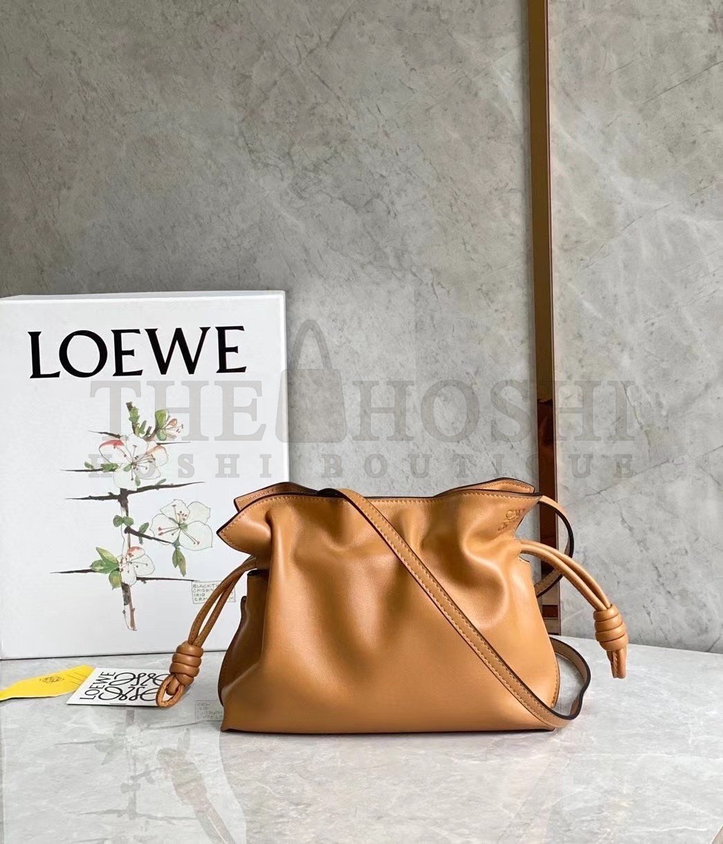 L0ew* Flamenco Mini Clutch In Brown Nappa Leather Master Quality