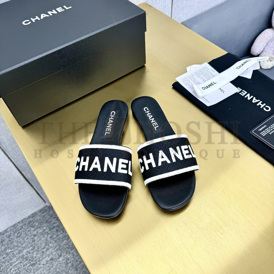 Ch**el sandals flat real leather Master Quality