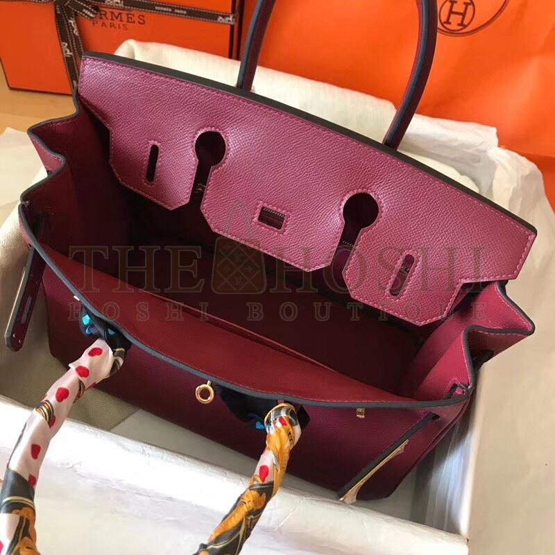 H**me5 Bordeaux Birkin 30cm Epsom Handmade Bag Master Quality
