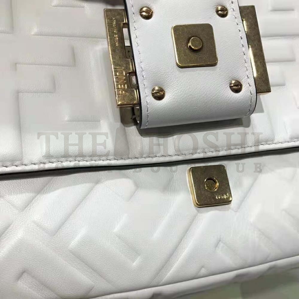 F**di Women Iconic Large Baguette Leather Bag-White Master Quality