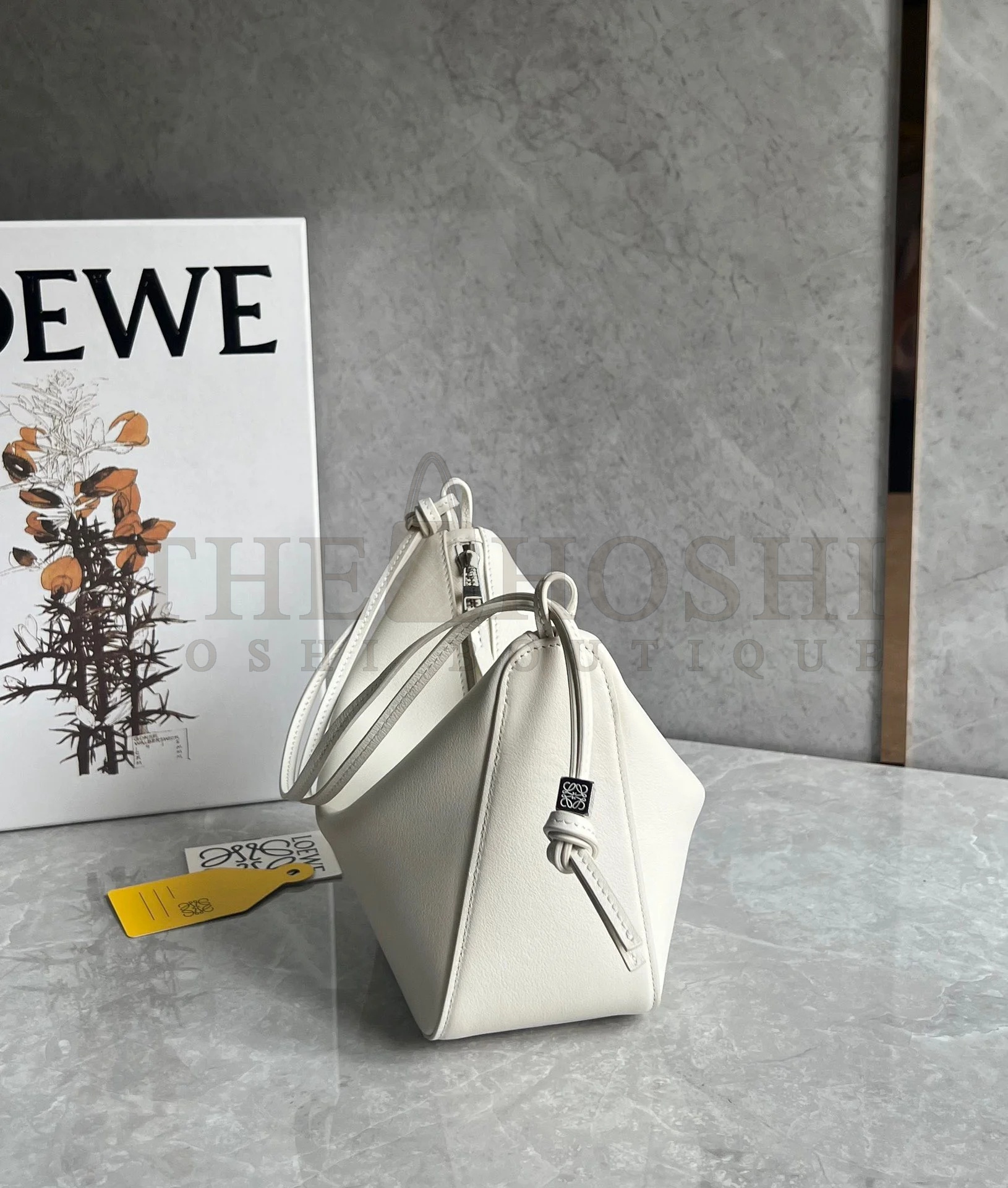 L0ew* Mini Hammock Hobo Bag in White Calfskin Master Quality