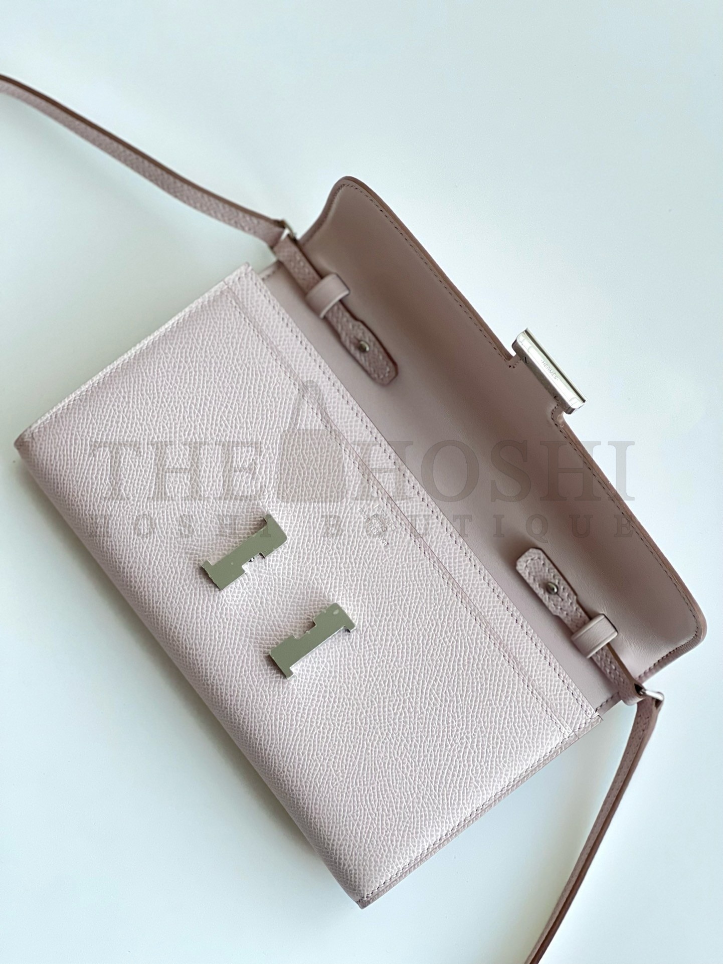 H**me5 Constance To Go Wallet in Mauve Pale Epsom Calfskin Master Quality