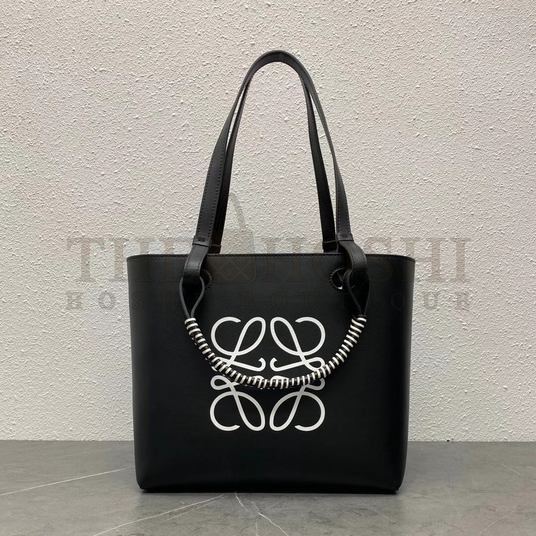 L0ew* Anagram Small Tote In Noir Classic Calfskin Master Quality