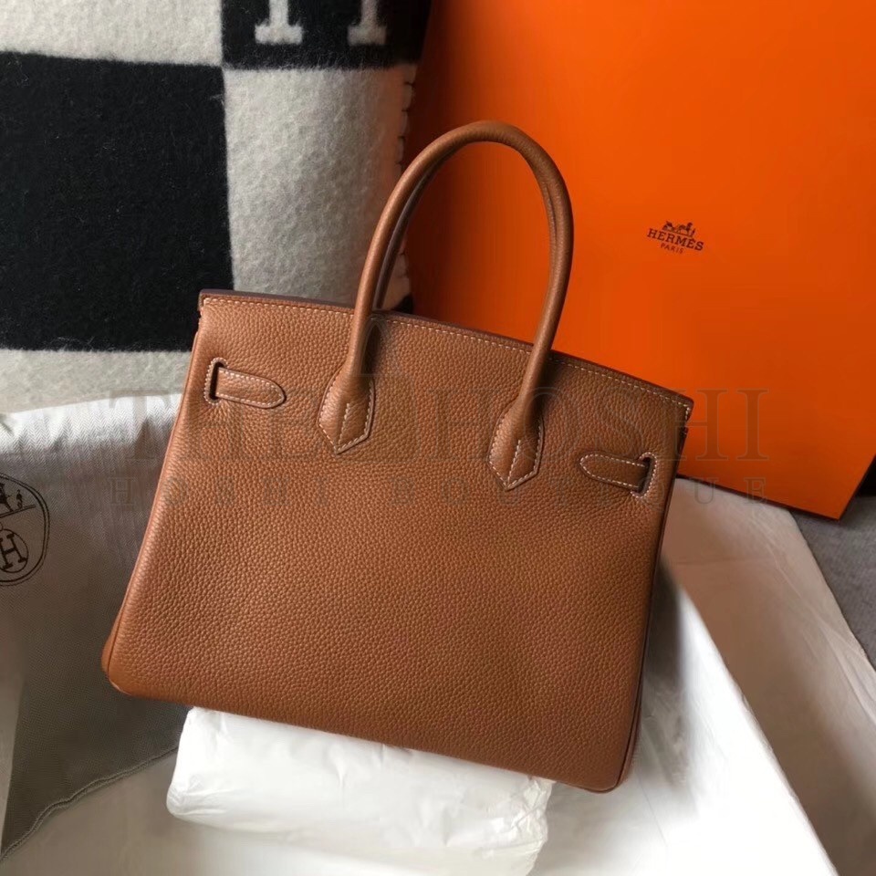 H**me5 Birkin 30 Bag in Gold Clemence Leather with GHW Master Quality