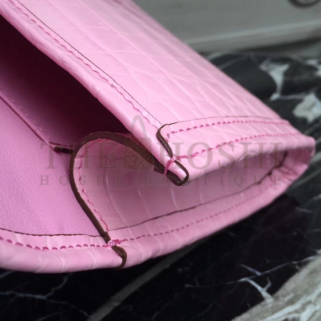 H**me5 Jige Elan 29 Clutch In Pink Crocodile Leather Master Quality