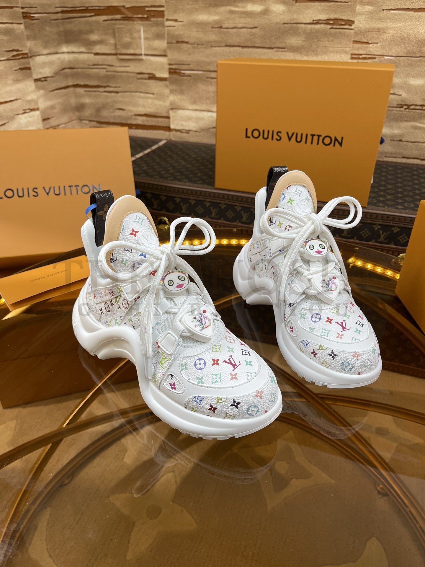 L0vis Vvtt0n LV x Takashi Murakami Archlight Sneakers White Multicolor Monogram 5.5cm Heel Master Quality