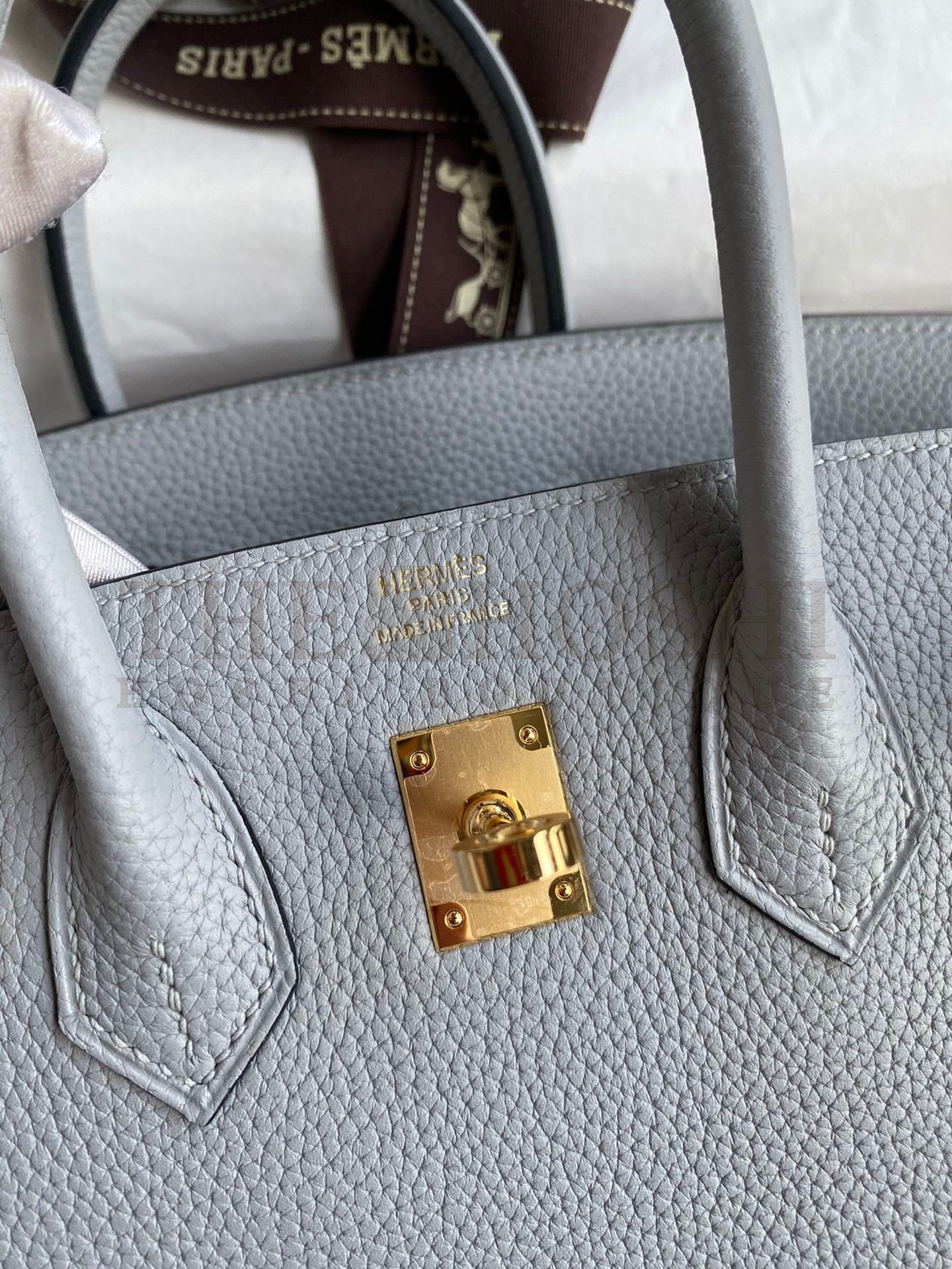 H**me5 Birkin 25 Retourne Handmade Bag In Blue Glacier Clemence Leather Master Quality