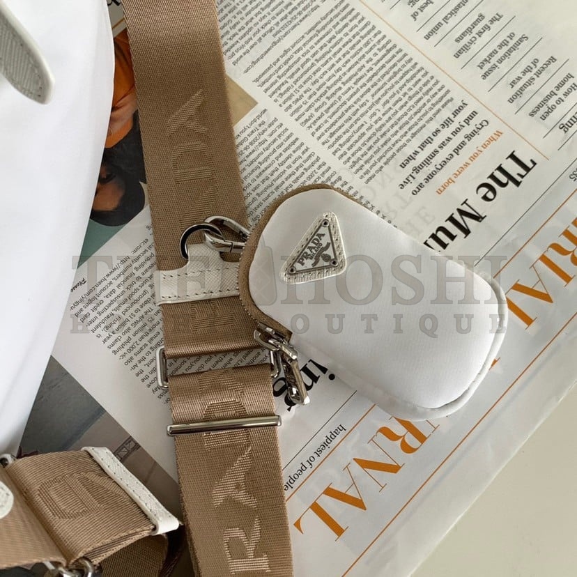 Pra*a Re-Edition 2005 Shoulder Bag In White Re-Nylon Master Quality