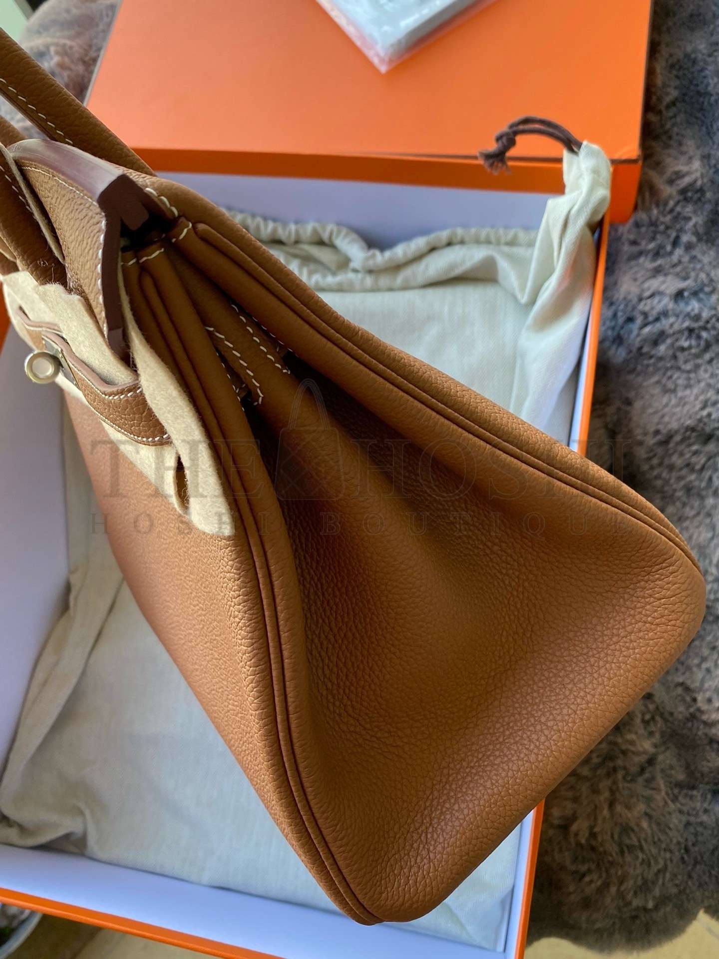 H**me5 Birkin 30 Retourne Handmade Bag in Gold Togo Leather Master Quality