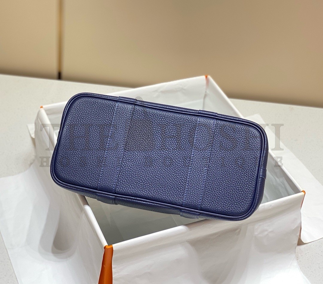 H**me5 Garden Party 30 Bag In Blue Saphir Taurillon Leather Master Quality