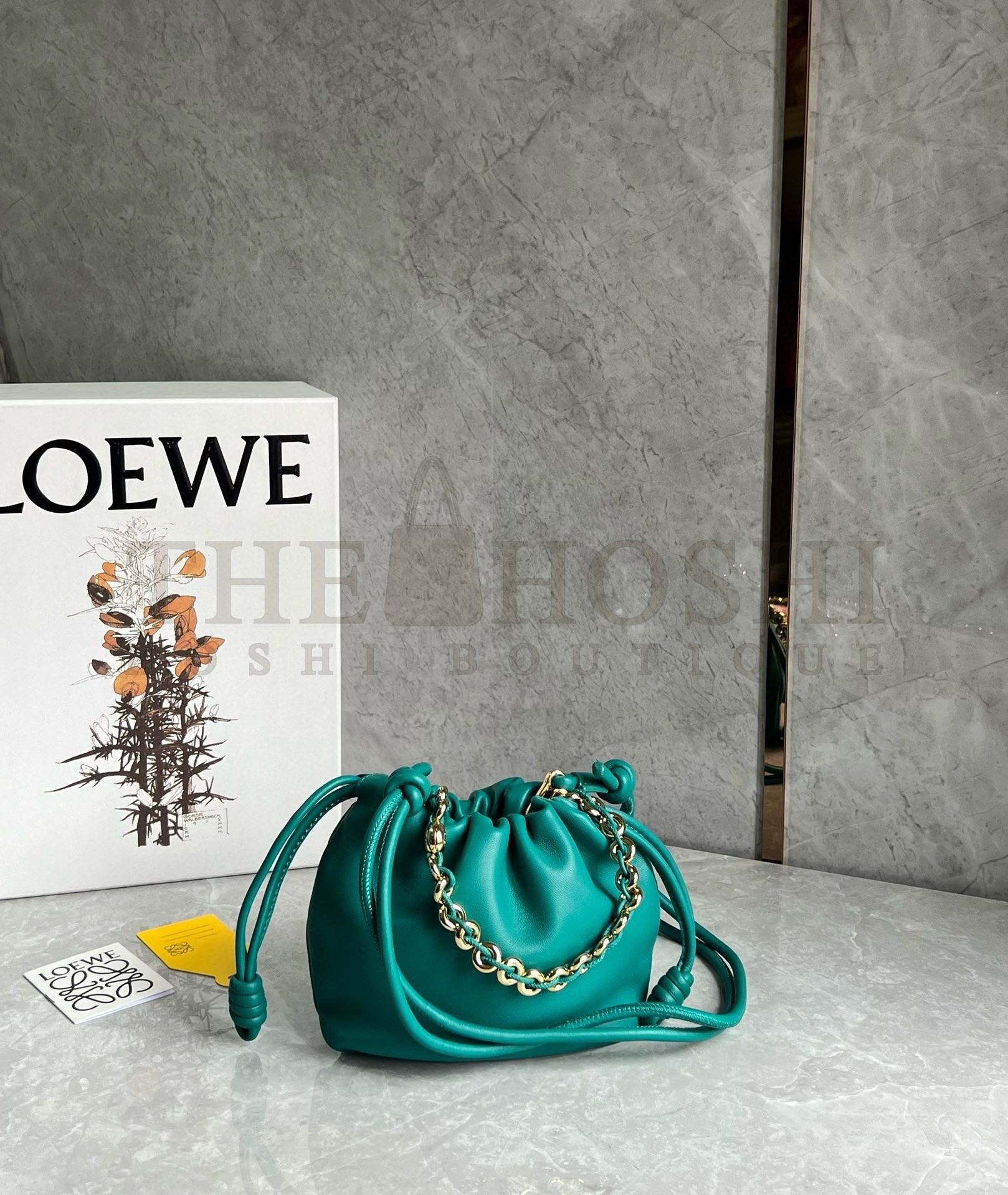 L0ew* Mini Flamenco Purse Bag in Green Nappa Lambskin Master Quality