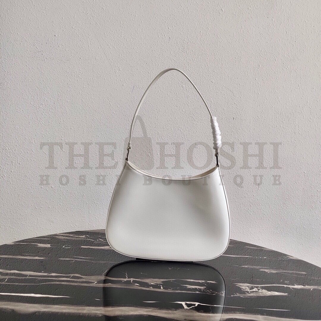 Pra*a Cleo Small Shoulder Bag In White Brushed Leather Master Quality
