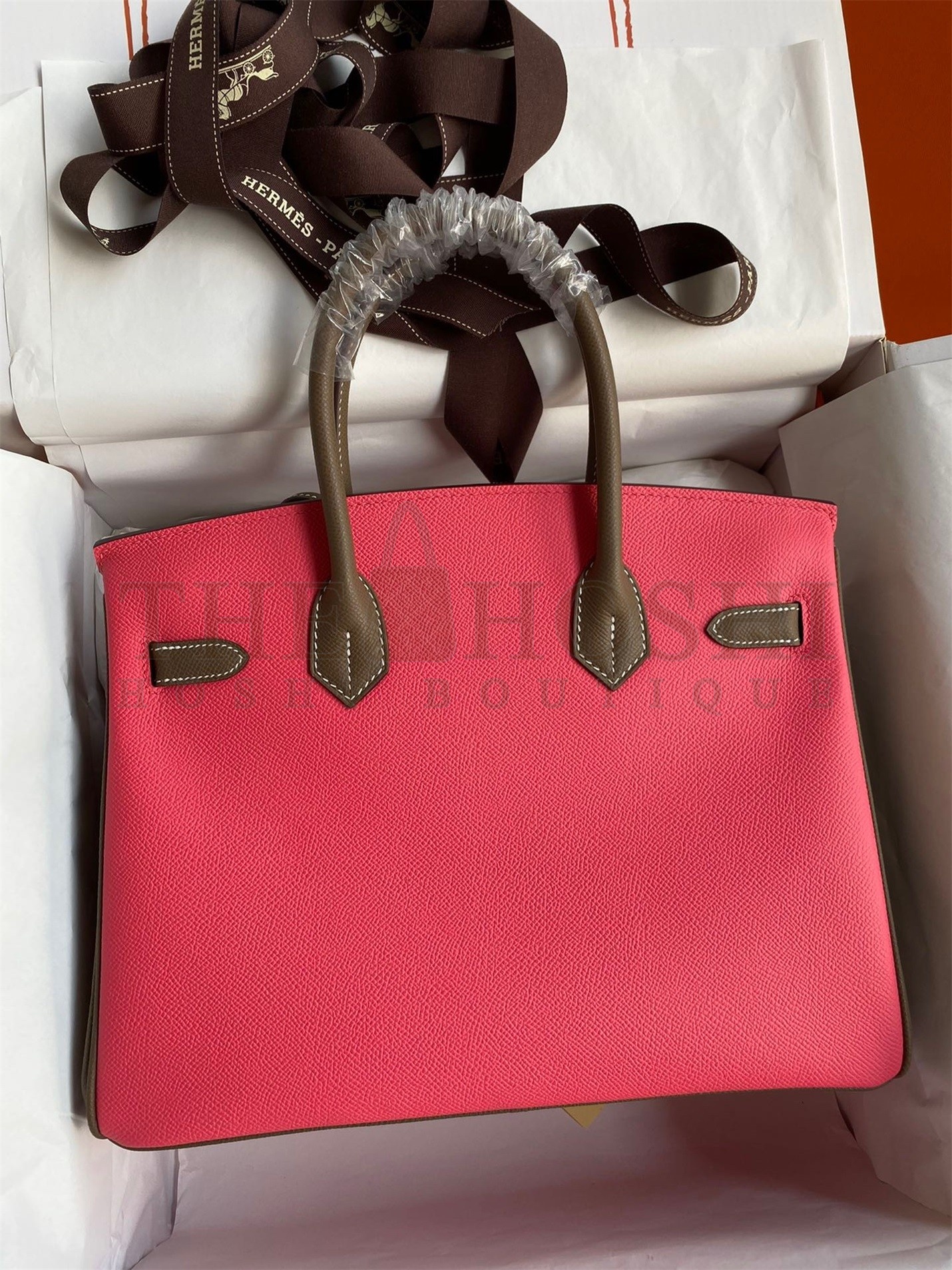 H**me5 HSS Birkin 30 Bicolor Bag in Rose Lipstick and Taupe Epsom Calfskin Master Quality
