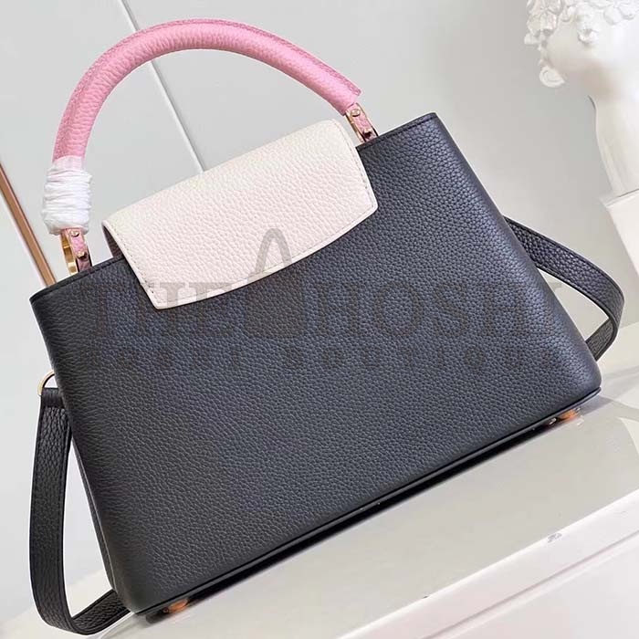 L0vis Vvtt0n LV Women Capucines MM Handbag Black Pink Taurillon Leather Master Quality
