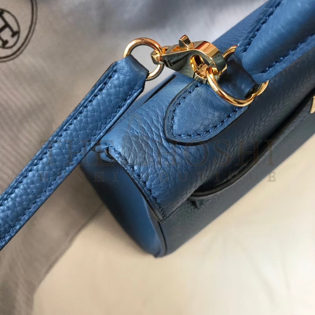 H**me5 Kelly 25cm Retourne Bag In Agate Blue Clemence Leather Master Quality