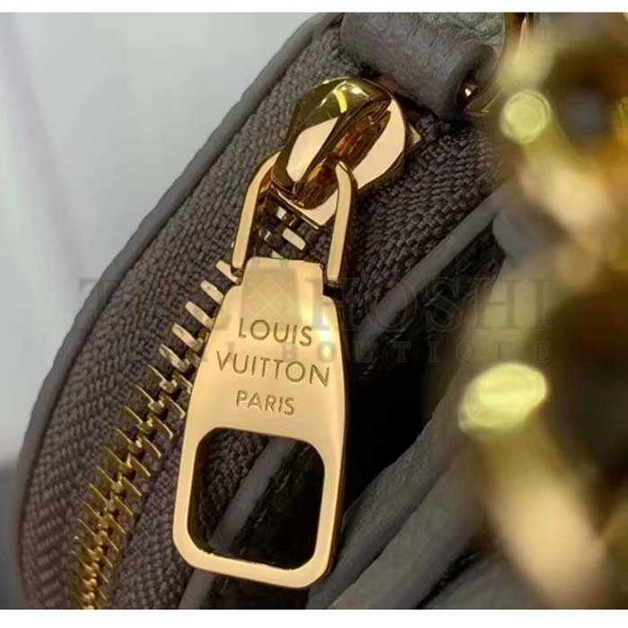 L0vis Vvtt0n LV Women Bella Bucket Bag Gray Mahina Perforated Calfskin Leather Microfiber Lining Master Quality