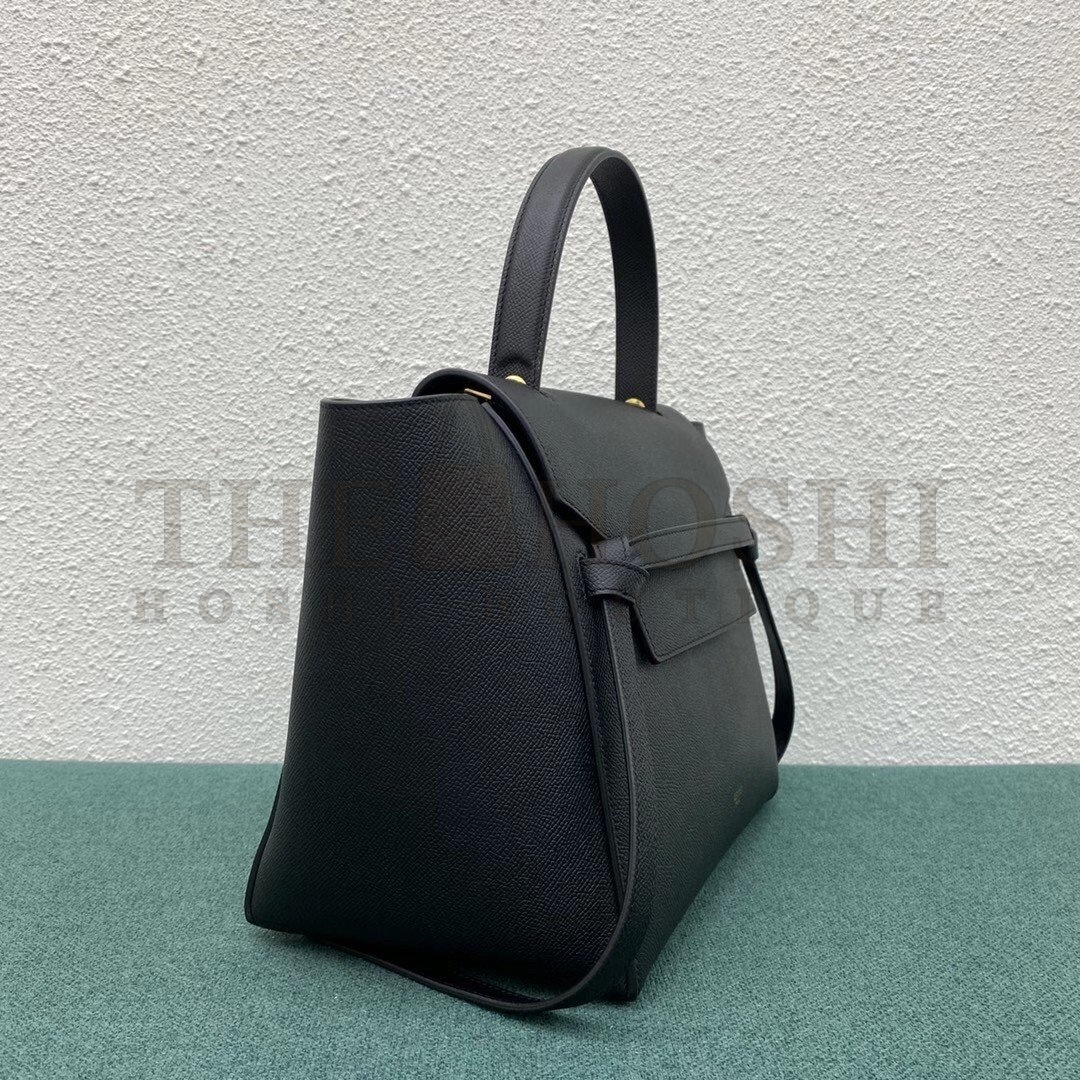 Ce1i*e Belt Mini Bag In Black Grained Calfskin Master Quality