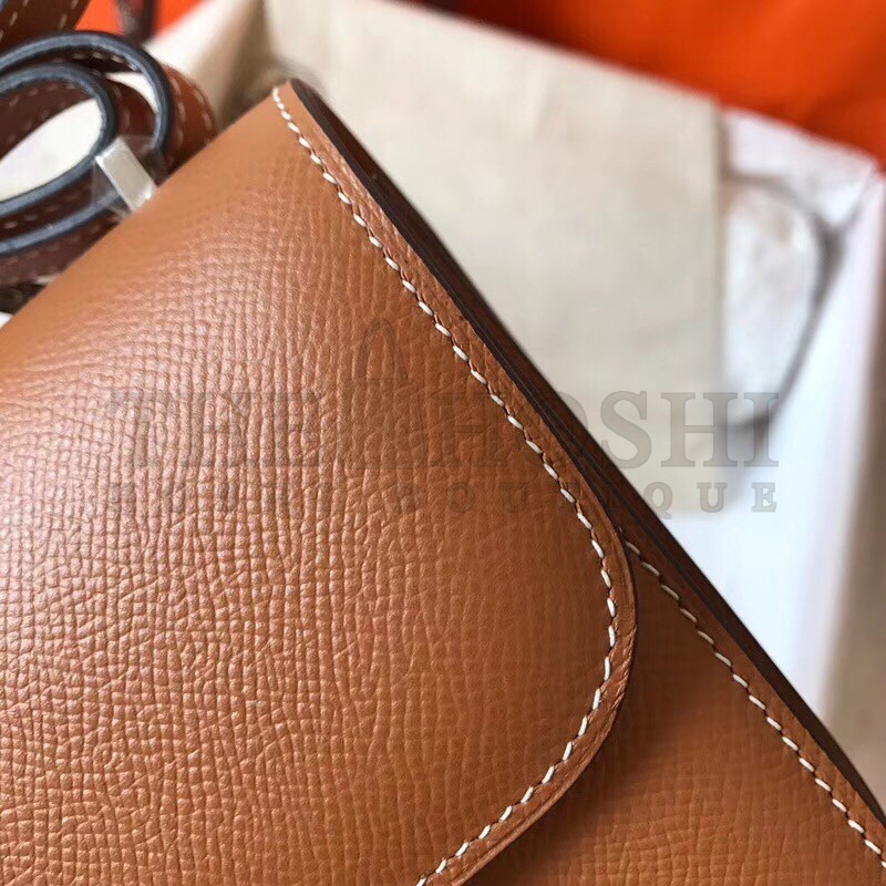 H**me5 Mini Constance 18cm Gold Epsom Bag Master Quality