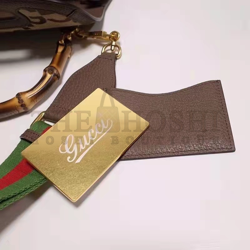 Gvc*1 Women Bamboo 1947 Jumbo GG Mini Bag Brown Camel Ebony Canvas Master Quality