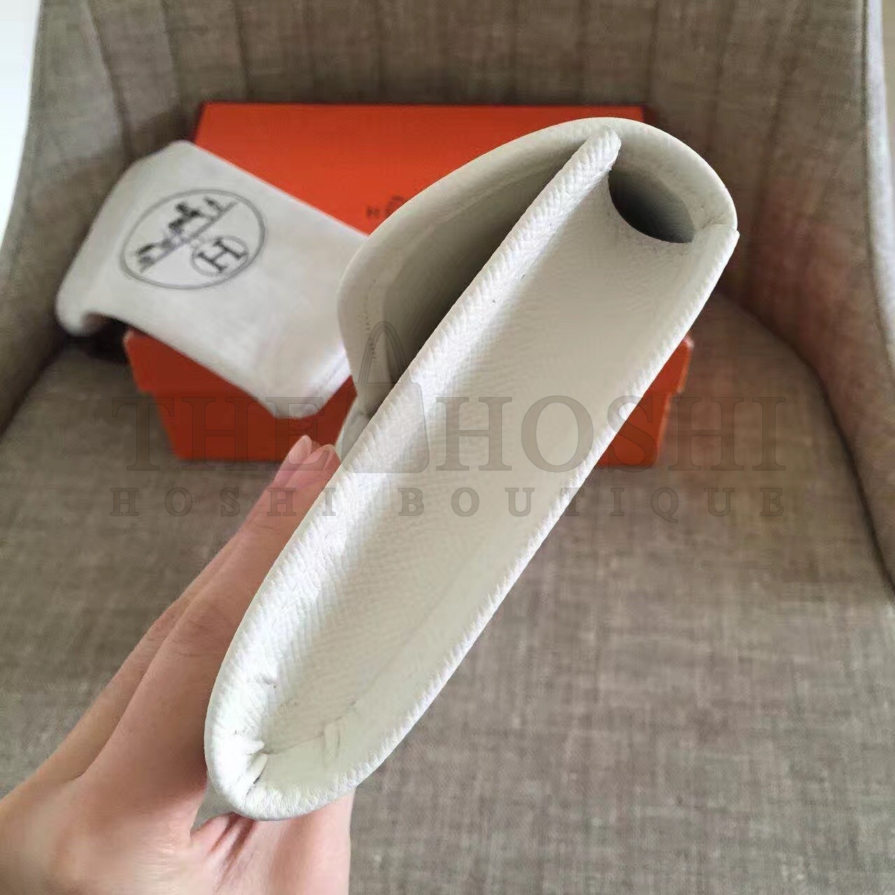 H**me5 White Epsom Jige Elan 29 Clutch Bag Master Quality