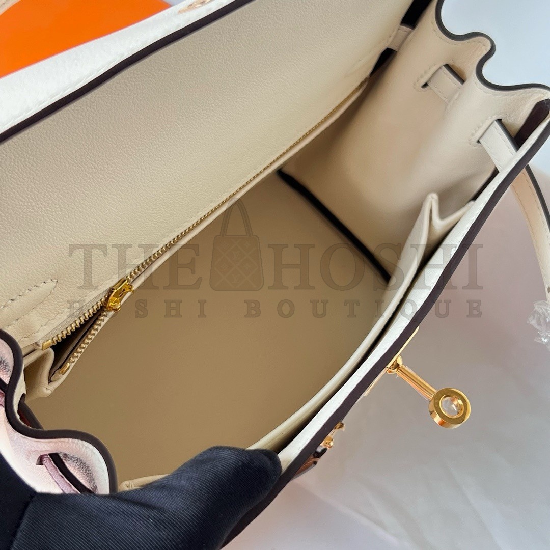 H**me5 Kelly Colormatic 25 Handmade Bag in Nata Swifit Leather Master Quality