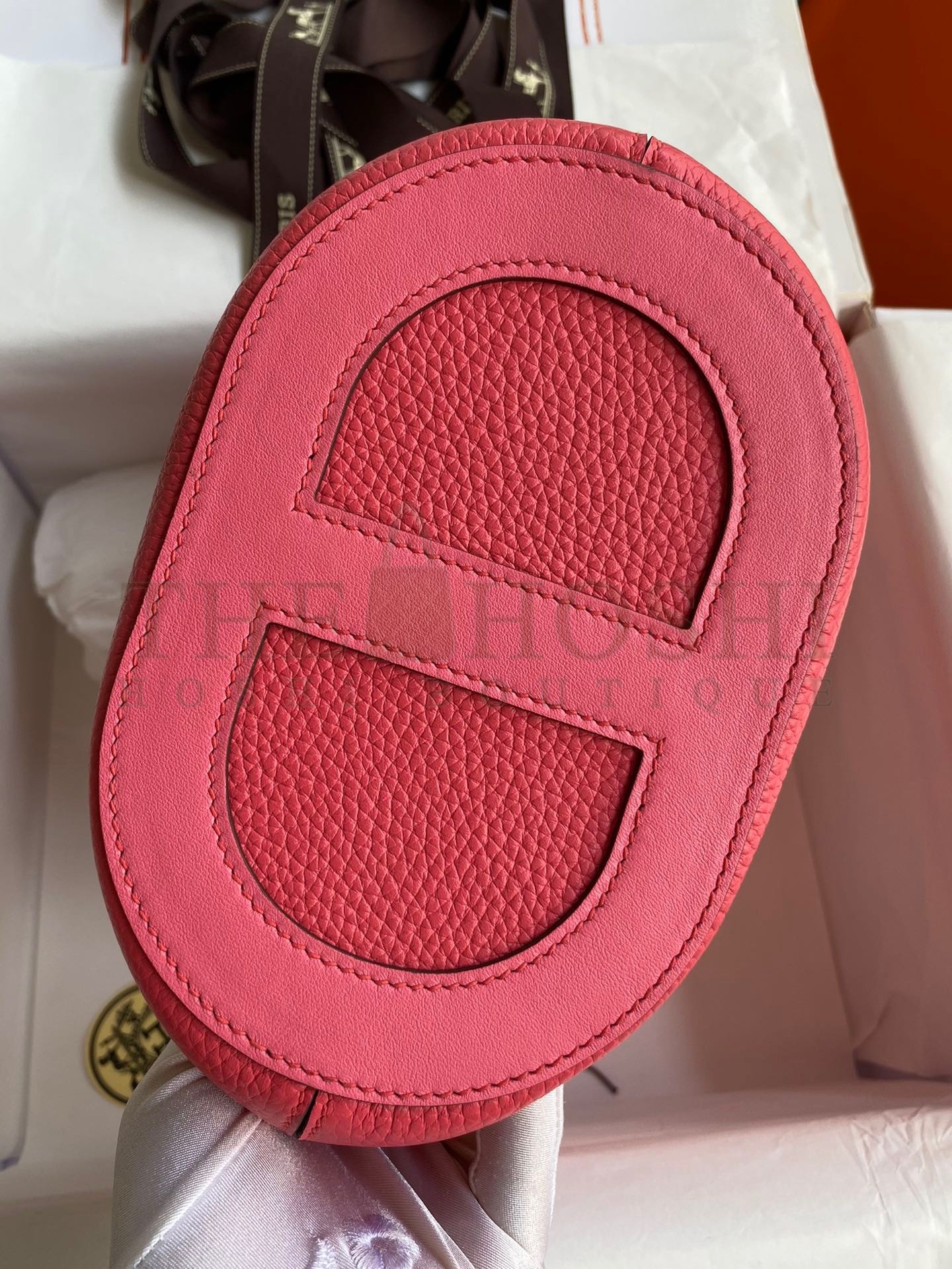 H**me5 In The Loop 18 Handmade Bag in Rose Lipstick Clemence Leatherther Master Quality