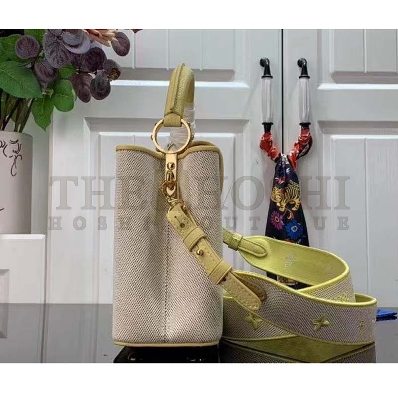 L0vis Vvtt0n LV Women Capucines BB Handbag Yellow Taurillon Leather Canvas Master Quality