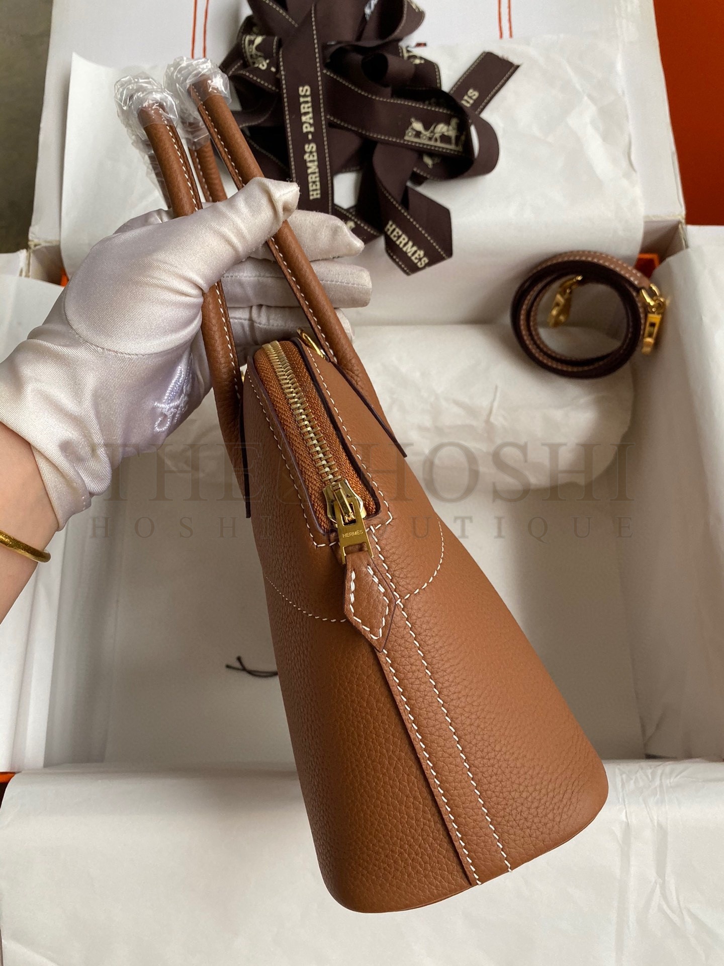 H**me5 Bolide 1923 27 Handmade Bag In Gold Clemence Calfskin Master Quality