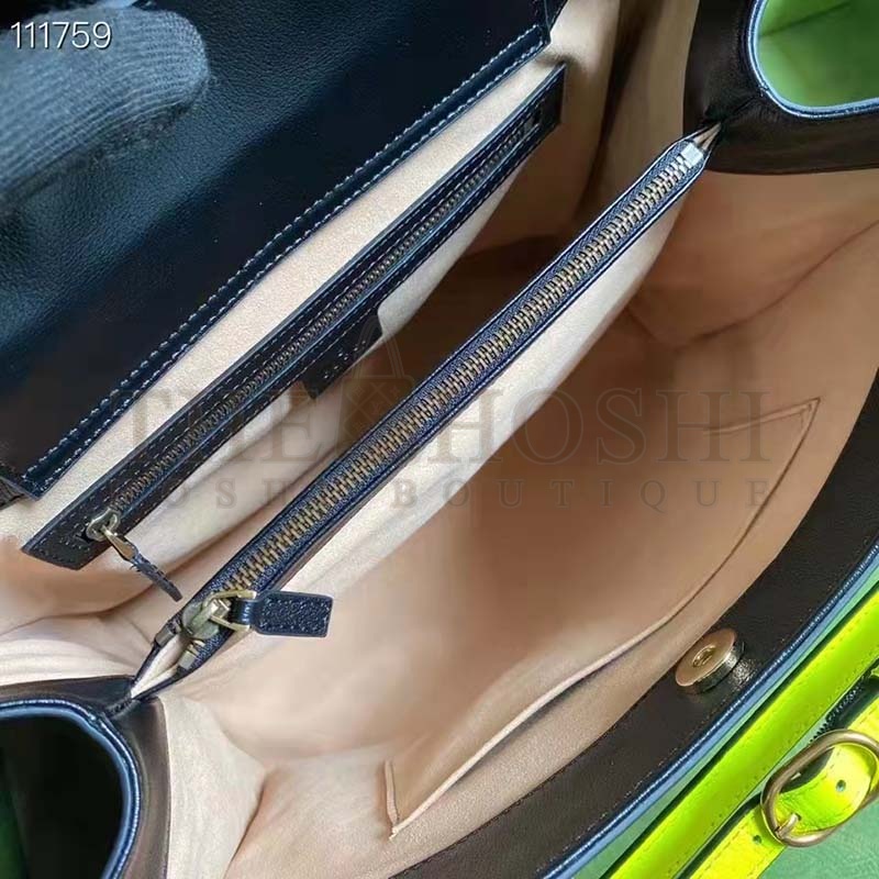 Gvc*1 Women Gvc*1 Diana Medium Tote Bag Double G Black Leather Bamboo Handles Master Quality