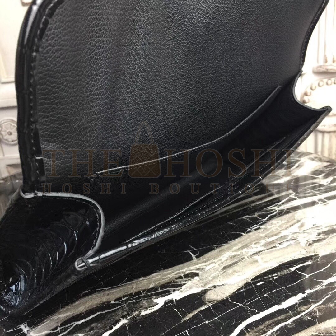 H**me5 Jige Elan 29 Clutch In Black Crocodile Leather Master Quality