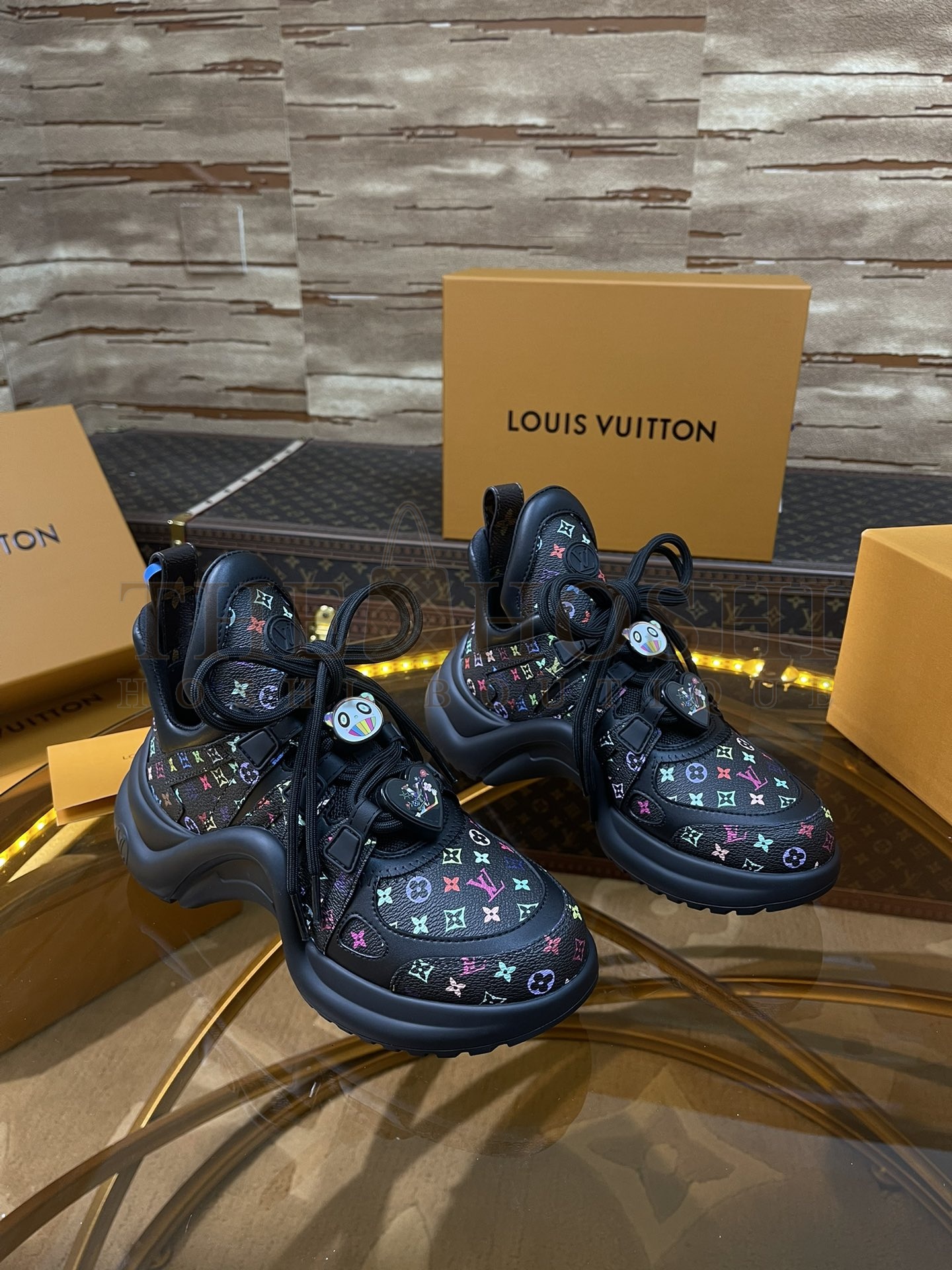 L0vis Vvtt0n LV x Takashi Murakami Archlight Sneakers Multicolor Monogram 5.5cm Heel Master Quality