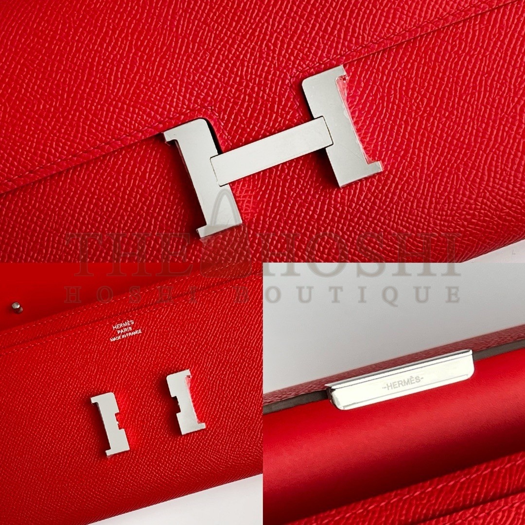 H**me5 Constance To Go Wallet in Red Epsom Calfskin Master Quality