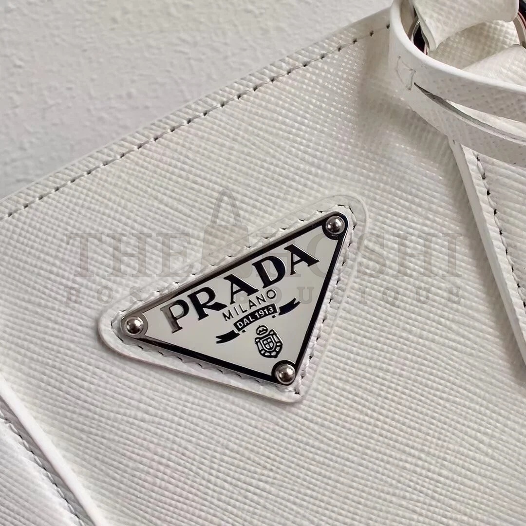 Pra*a Galleria Mini Bag In White Saffiano Leather Master Quality