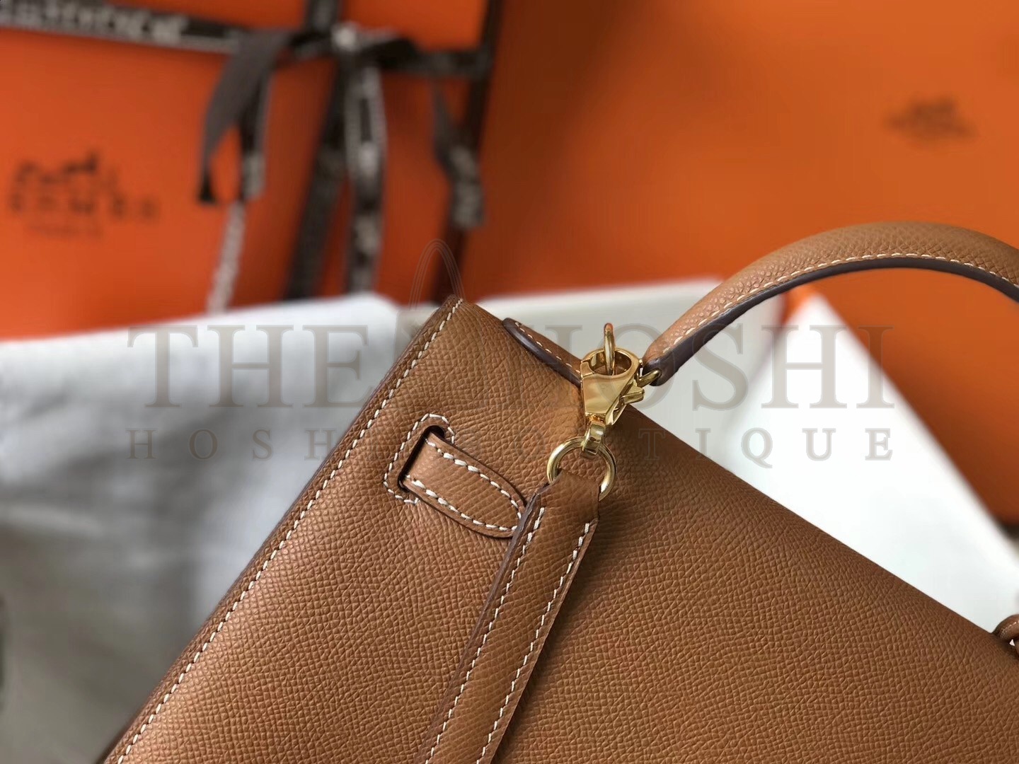 H**me5 Kelly 25cm Sellier Bag In Gold Epsom Leather Master Quality