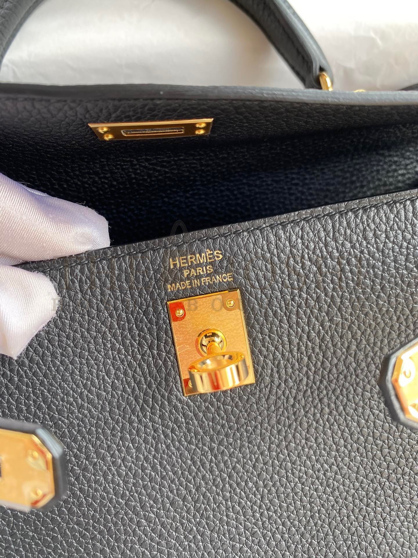 H**me5 Kelly Retourne 25 Handmade Bag In Black Clemence Leather Master Quality