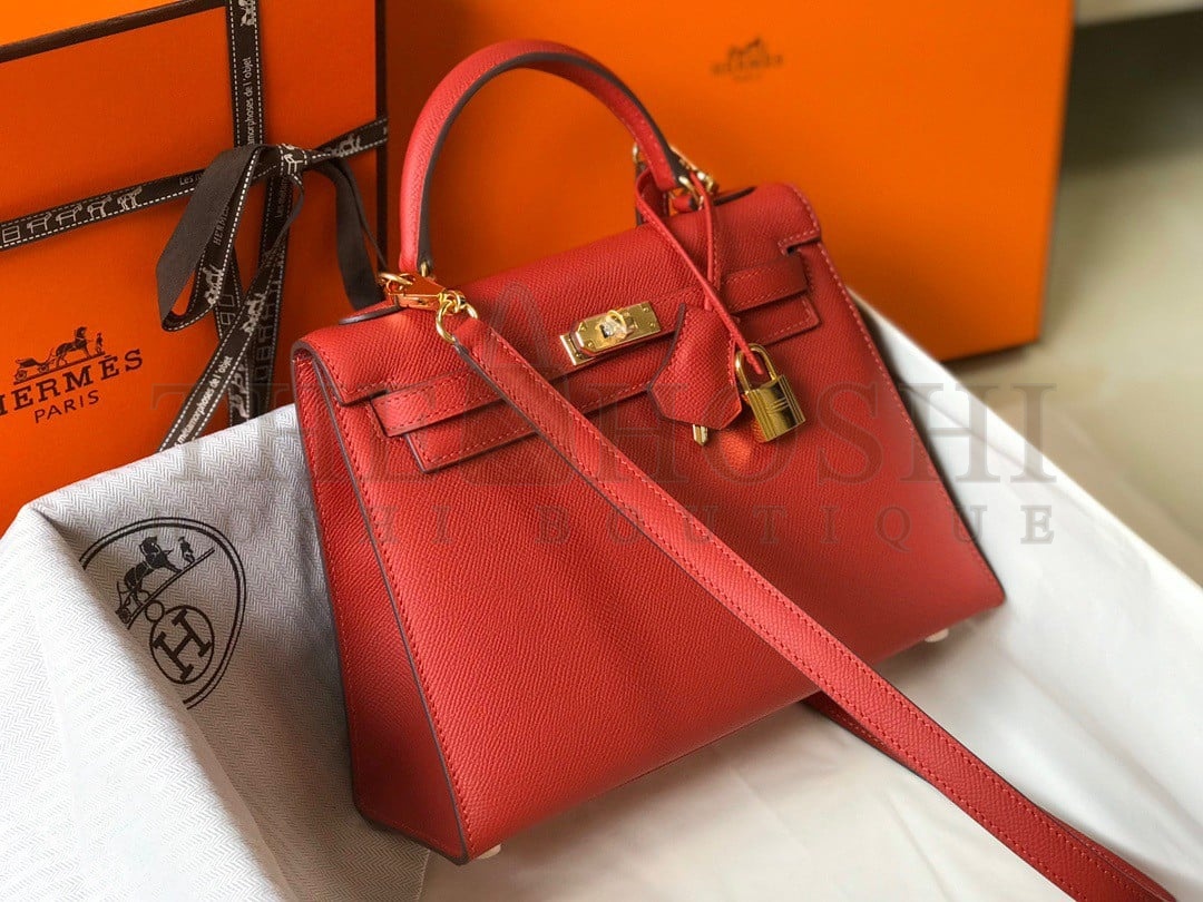 H**me5 Kelly 25cm Sellier Bag in Red Epsom Calfskin GHW Master Quality