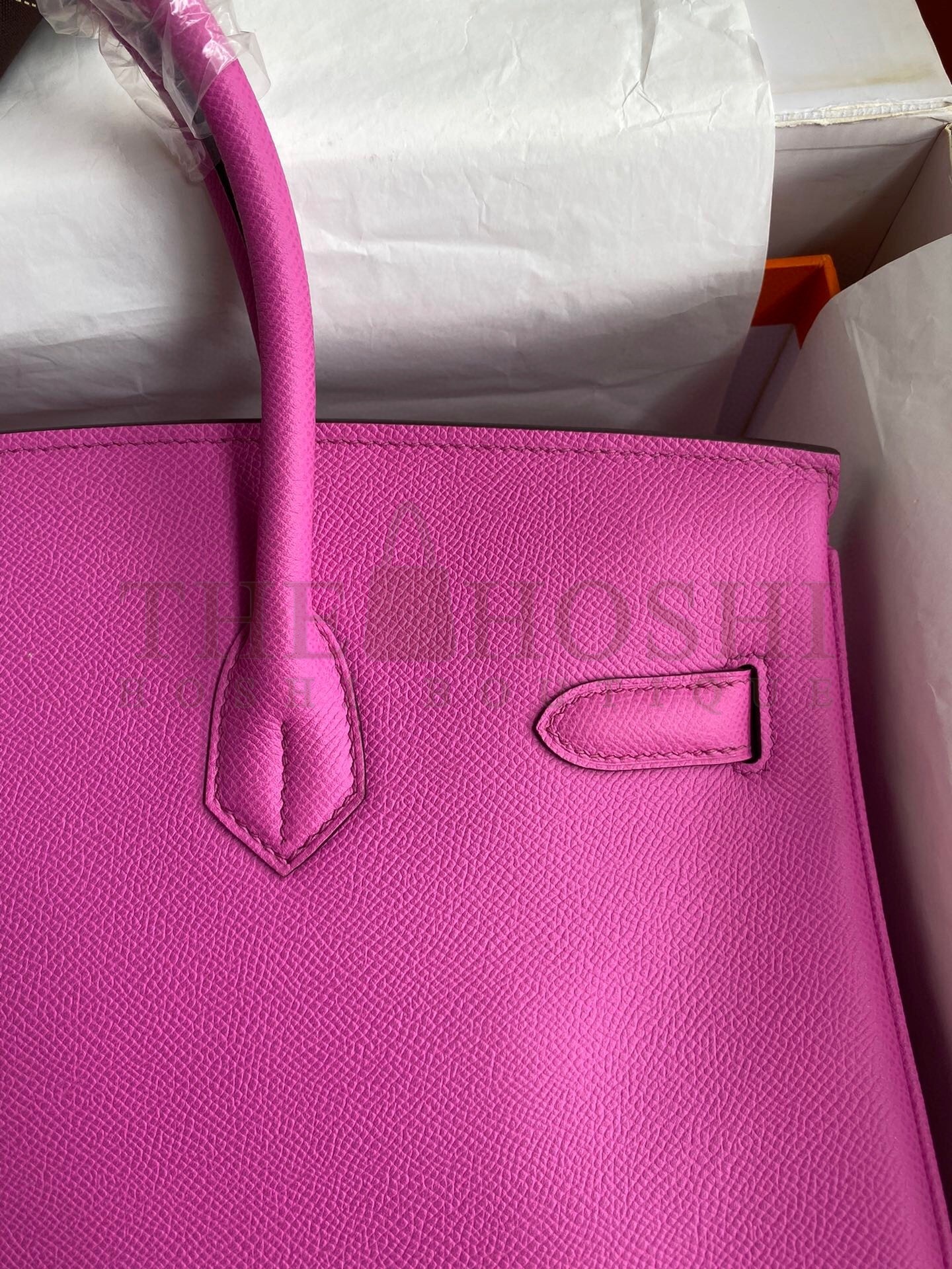 H**me5 Birkin 35 Retourne Handmade Bag in Rose Magnolia Epsom Calfskin Master Quality