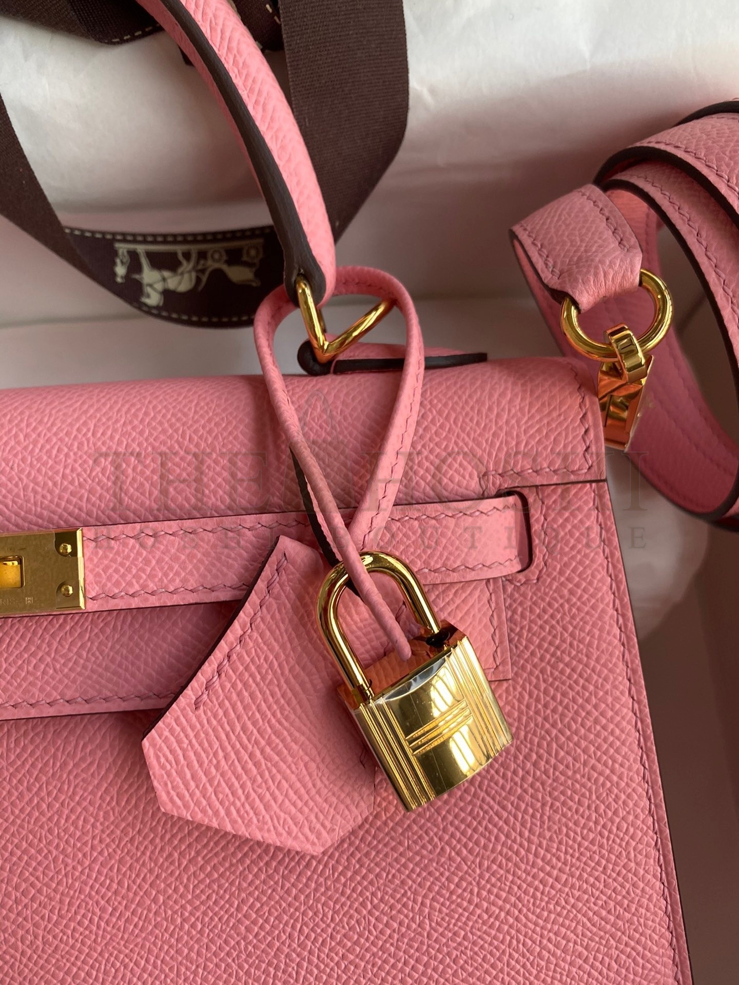 H**me5 Epsom Kelly 25cm Sellier Handmade Rose Confetti Bag Master Quality