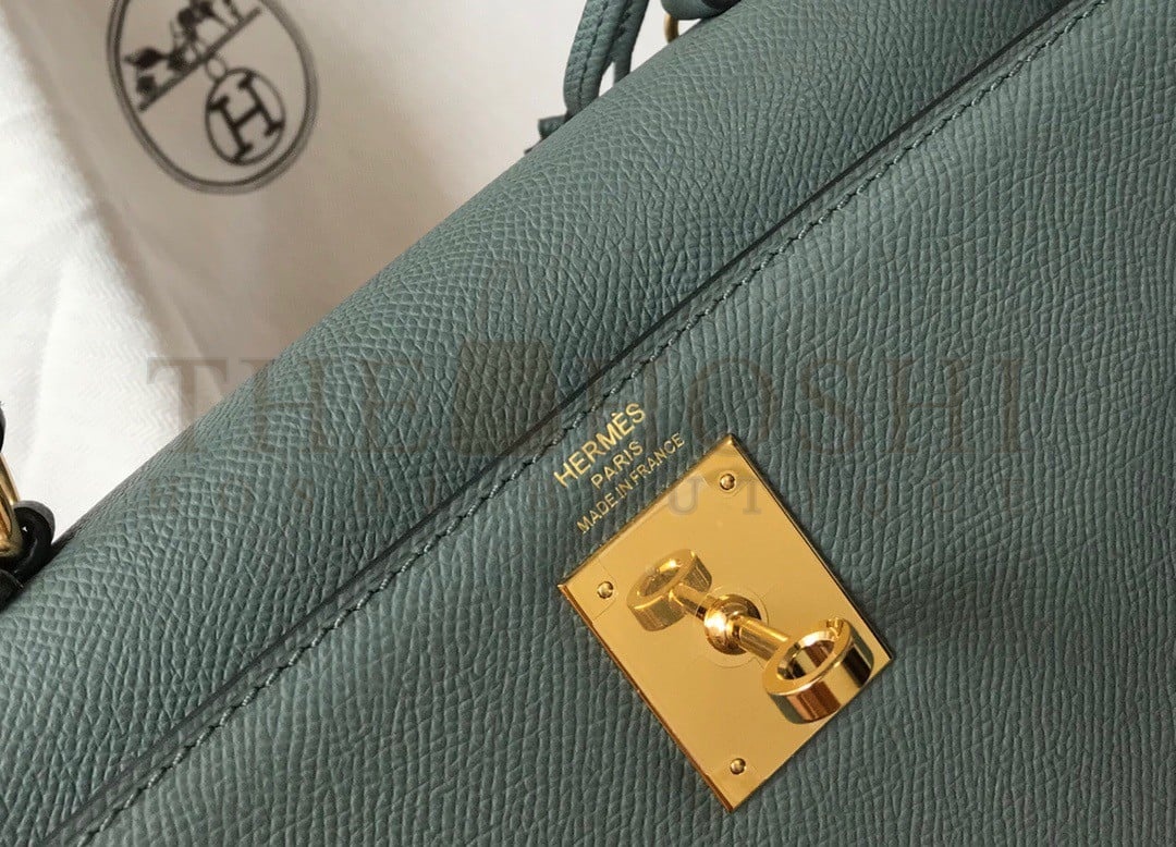 H**me5 Kelly 25cm Sellier Bag in Vert Amande Epsom Calfskin GHW Master Quality
