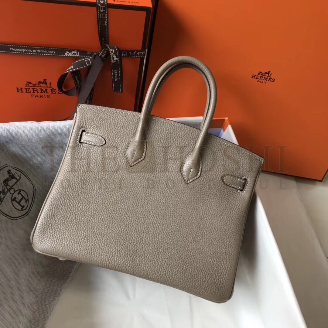 H**me5 Birkin 25cm Bag In Tourterelle Clemence Leather Master Quality