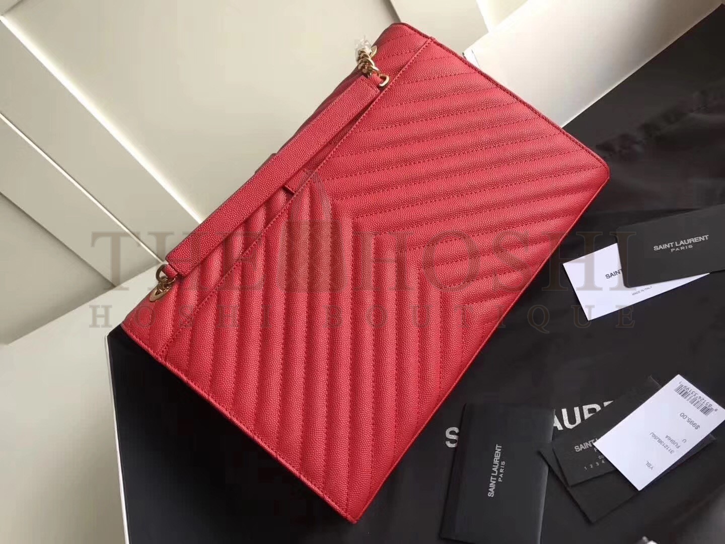 Sa1nt Lau*nt Large Monogramme Envelope Red Shoulder Bag Master Quality