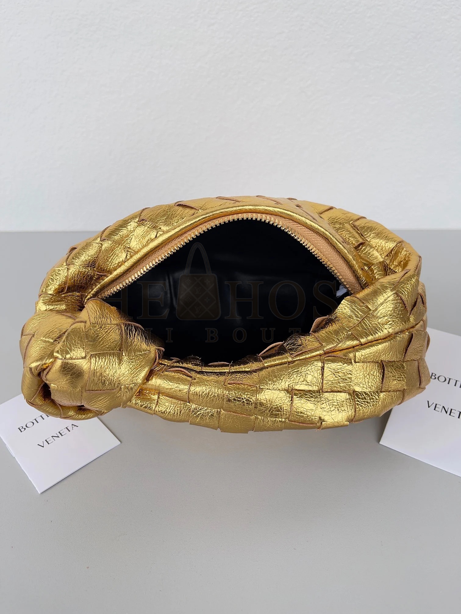 B0tt*ga Ven*ta BV Jodie Mini Bag In Gold Metallic Intrecciato Leather Master Quality