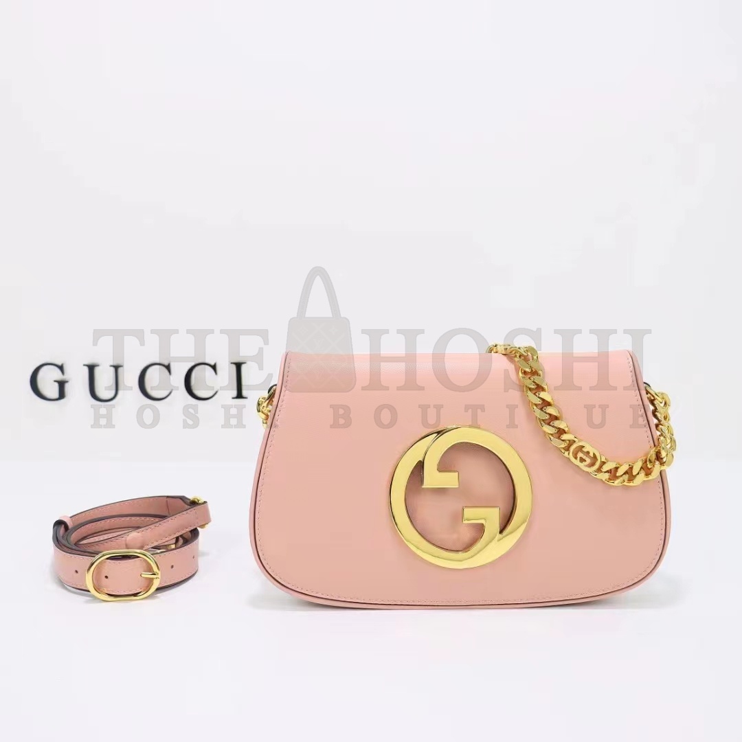Gvc*1 Women GG Blondie Shoulder Bag Light Pink Leather Round Interlocking G Master Quality