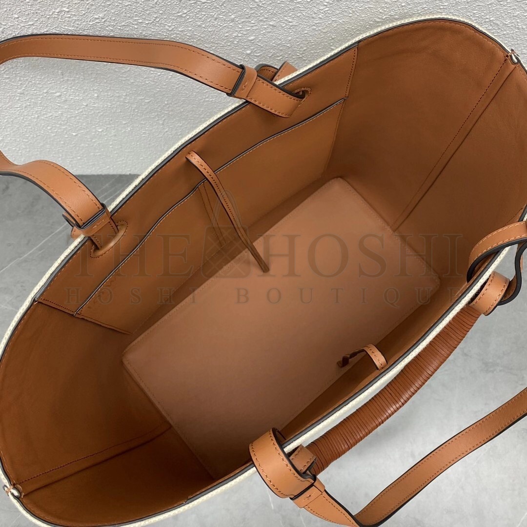 L0ew* Anagram Medium Tote Bag In Jacquard and Calfskin Master Quality