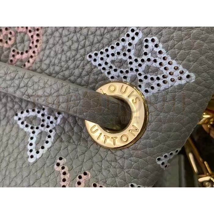 L0vis Vvtt0n LV Women Bella Tote Gray Mahina Perforated Calfskin Leather Master Quality