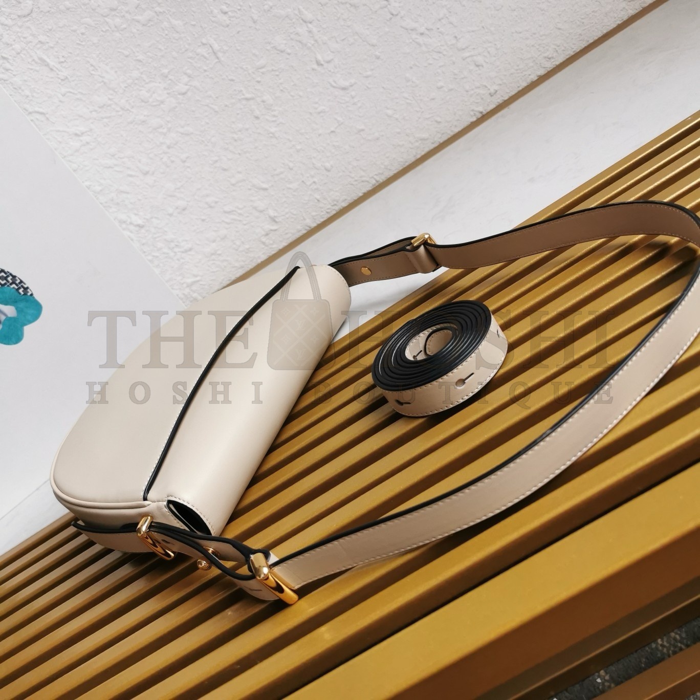 Pra*a Arque Shoulder Bag with Flap in Beige Leather Master Quality